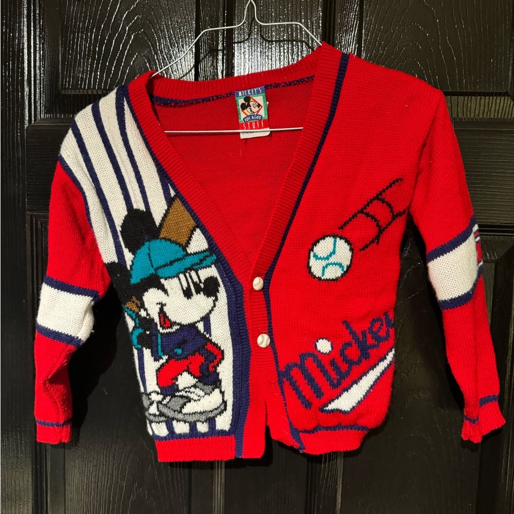 Vintage Disney's Mickey Mouse Baseball Cardigan